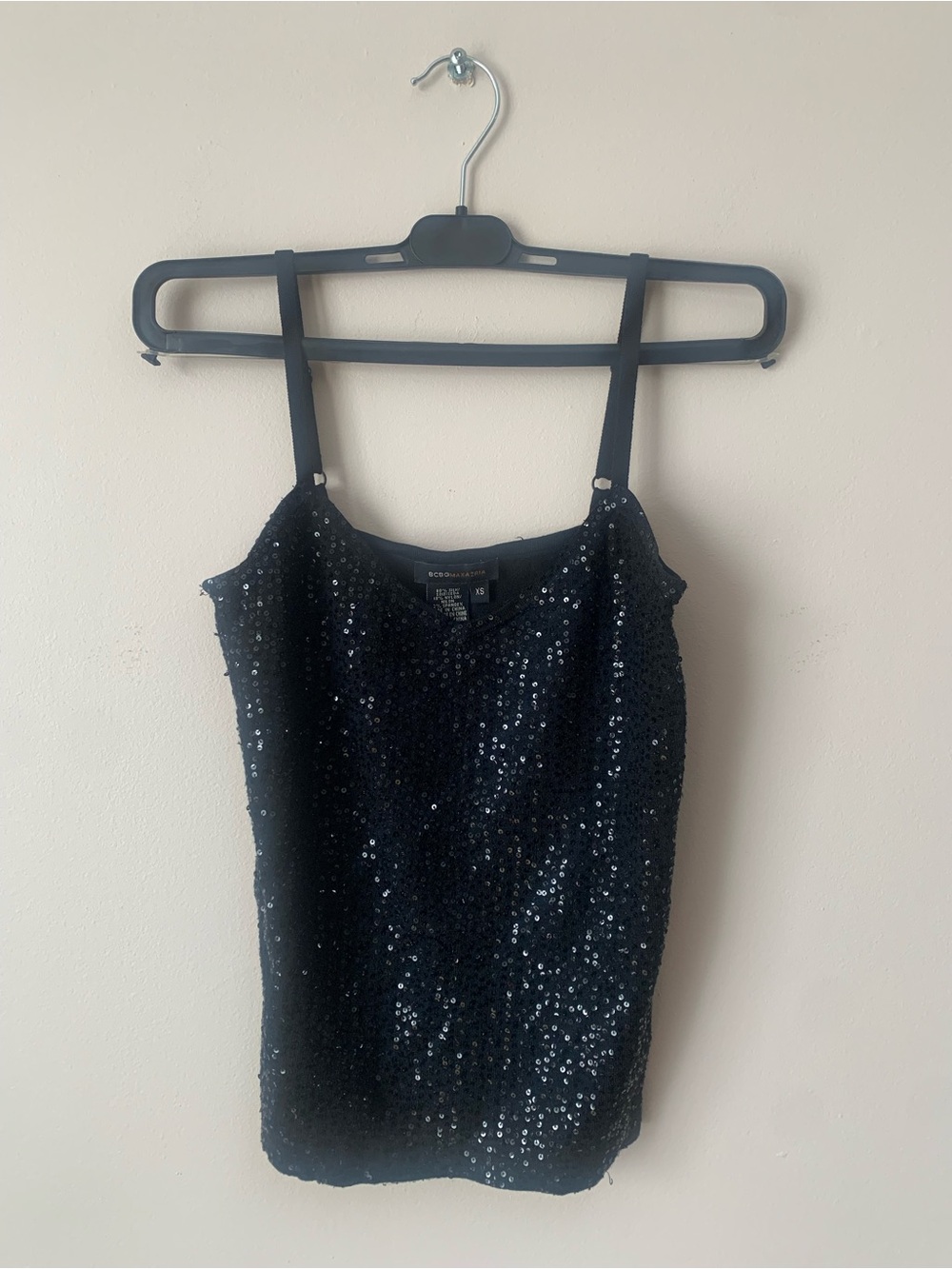 BCBGMaxAzria Black Sequin Camisole
